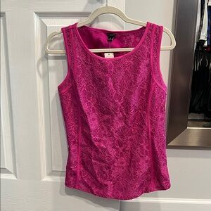 Ann Taylor Fuchsia Lace Tank Top